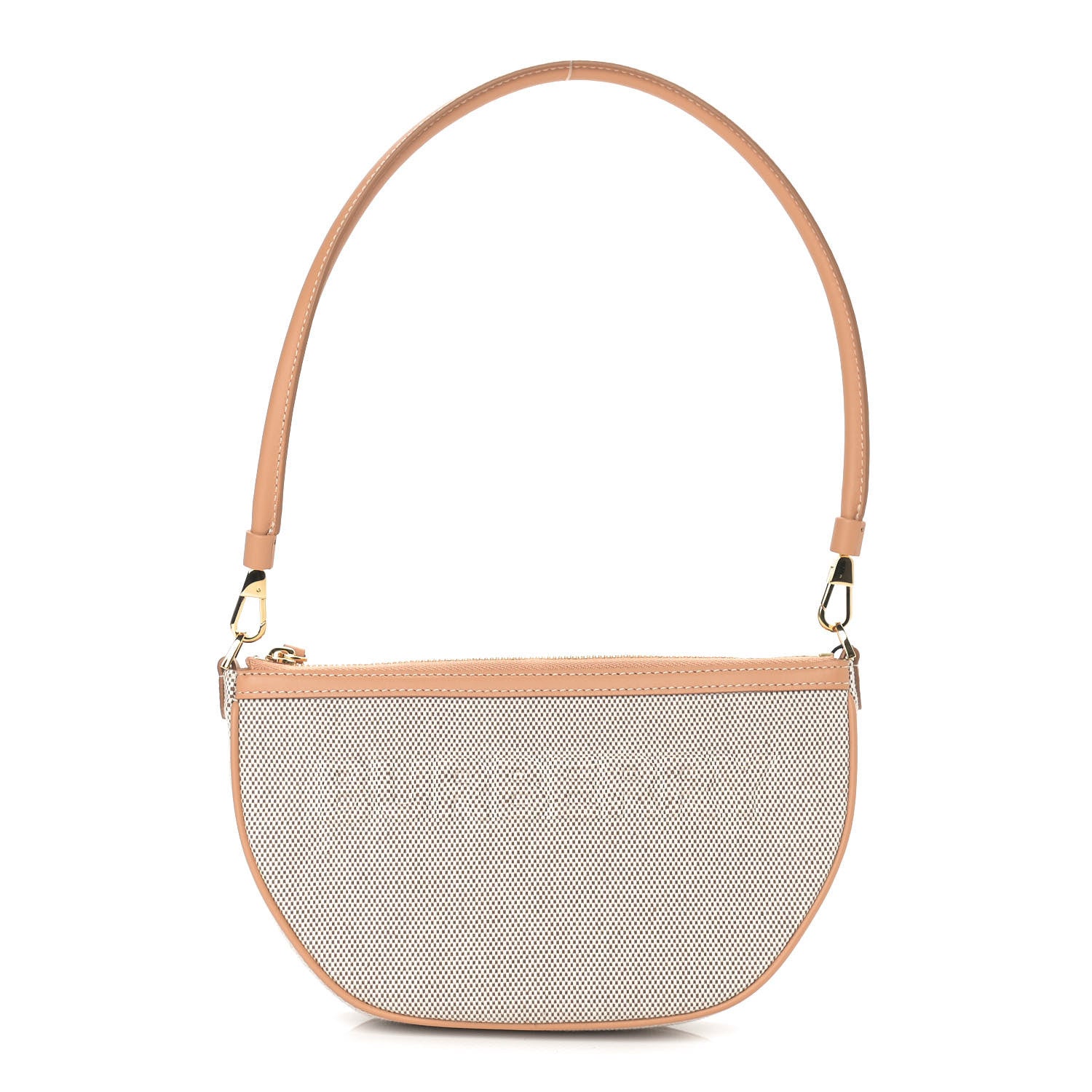 Burberry Canvas Smooth Calfskin Olympia Shoulder Bag Natural Tan 1 of 9