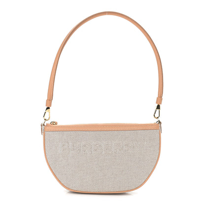 Burberry Canvas Smooth Calfskin Olympia Shoulder Bag Natural Tan 1 of 9