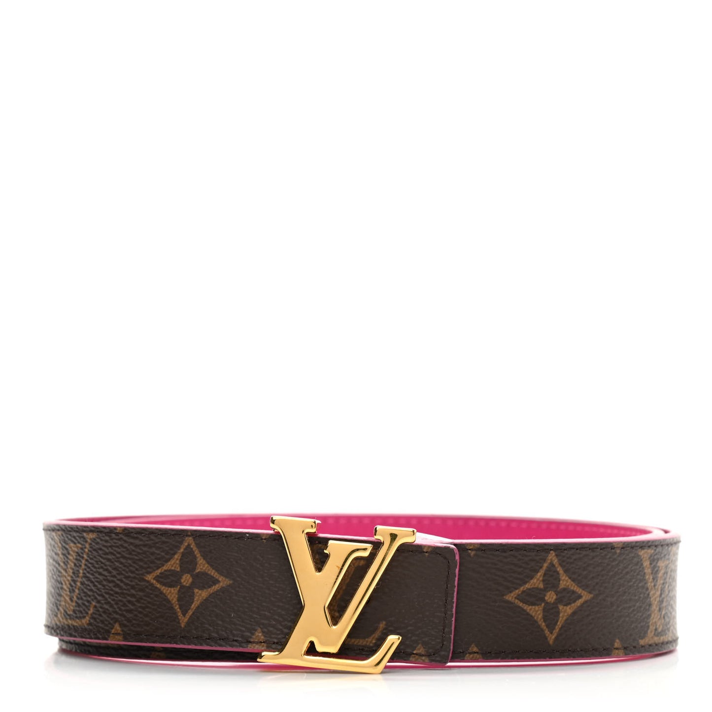 Monogram Calfskin 30mm LV Initiales Reversible Belt 85 34 Fuchsia