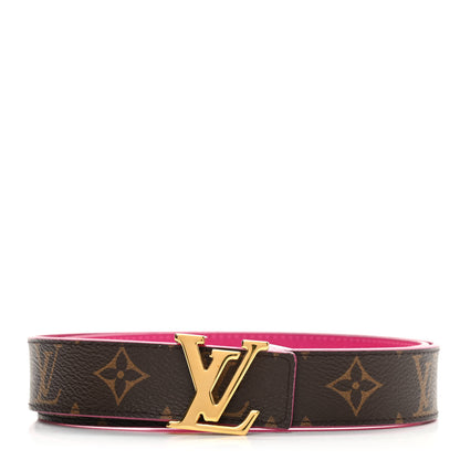 Louis Vuitton Monogram Calfskin 30mm LV Initiales Reversible Belt 85 34 Fuchsia 2 of 7