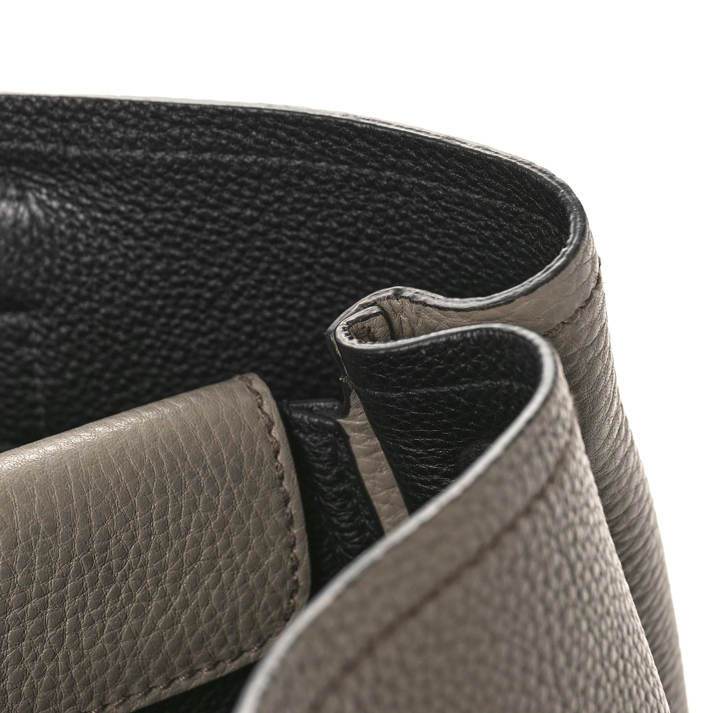 Vitello Daino Medium Double Handle Tote Argilla Black