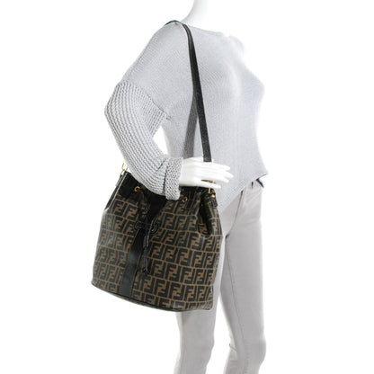 Fendi Zucca Spalmati Drawstring Bag Black 2 of 8