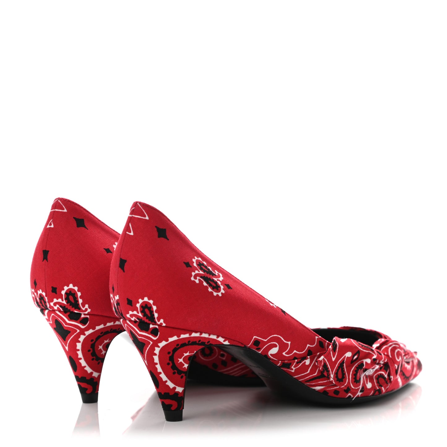 Bandana Charlotte Kitten Heel Pumps 37 Red