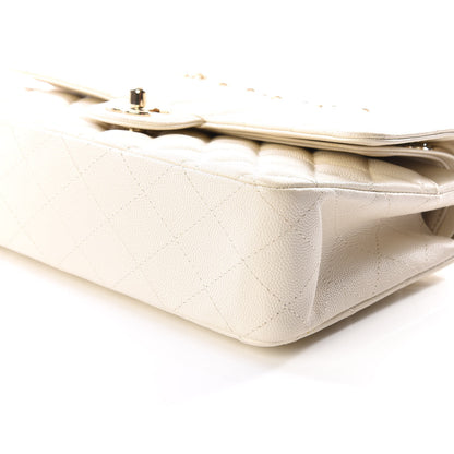 Chanel Caviar Quilted Medium Double Flap White 6 of 12