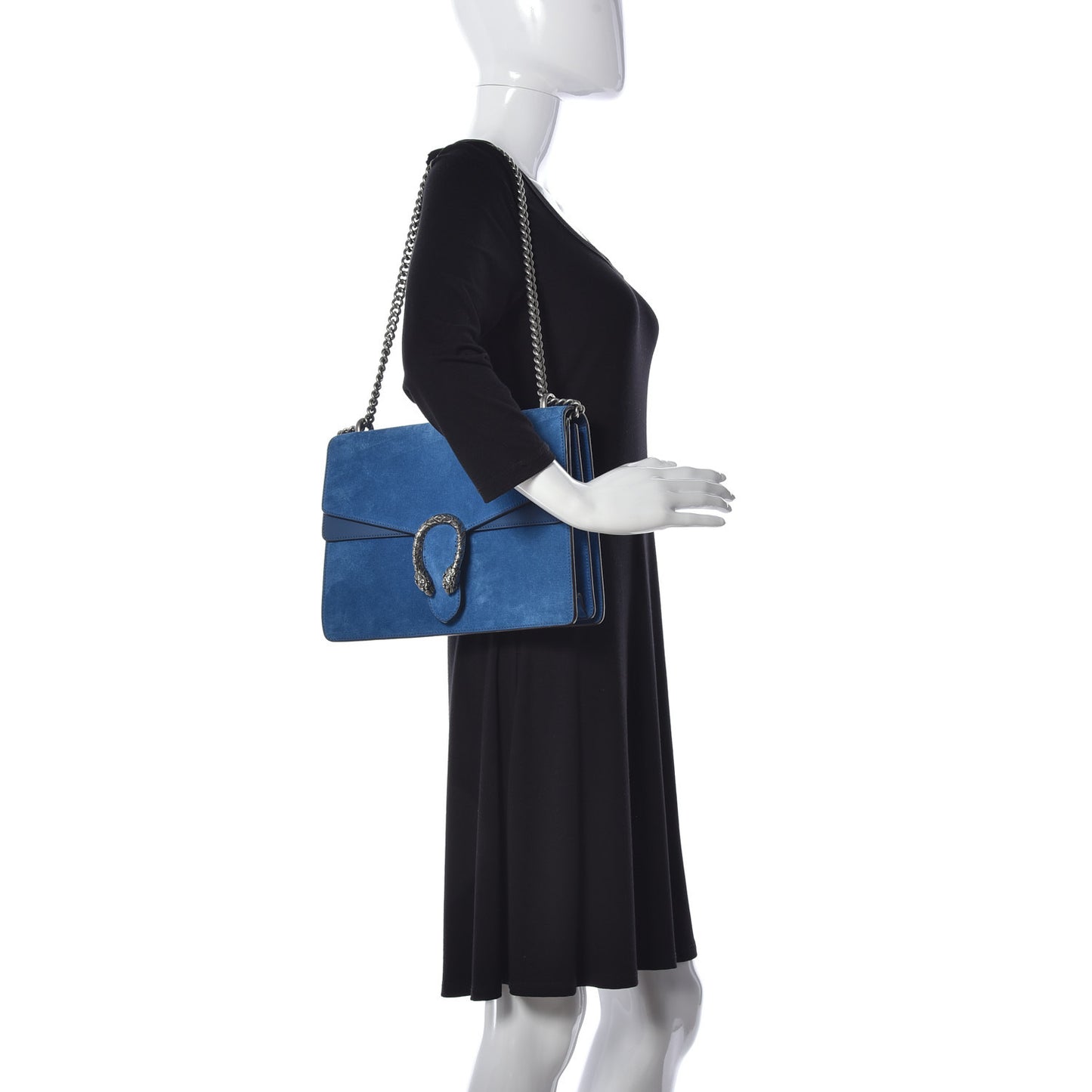 Suede Medium Dionysus Shoulder Bag Blue