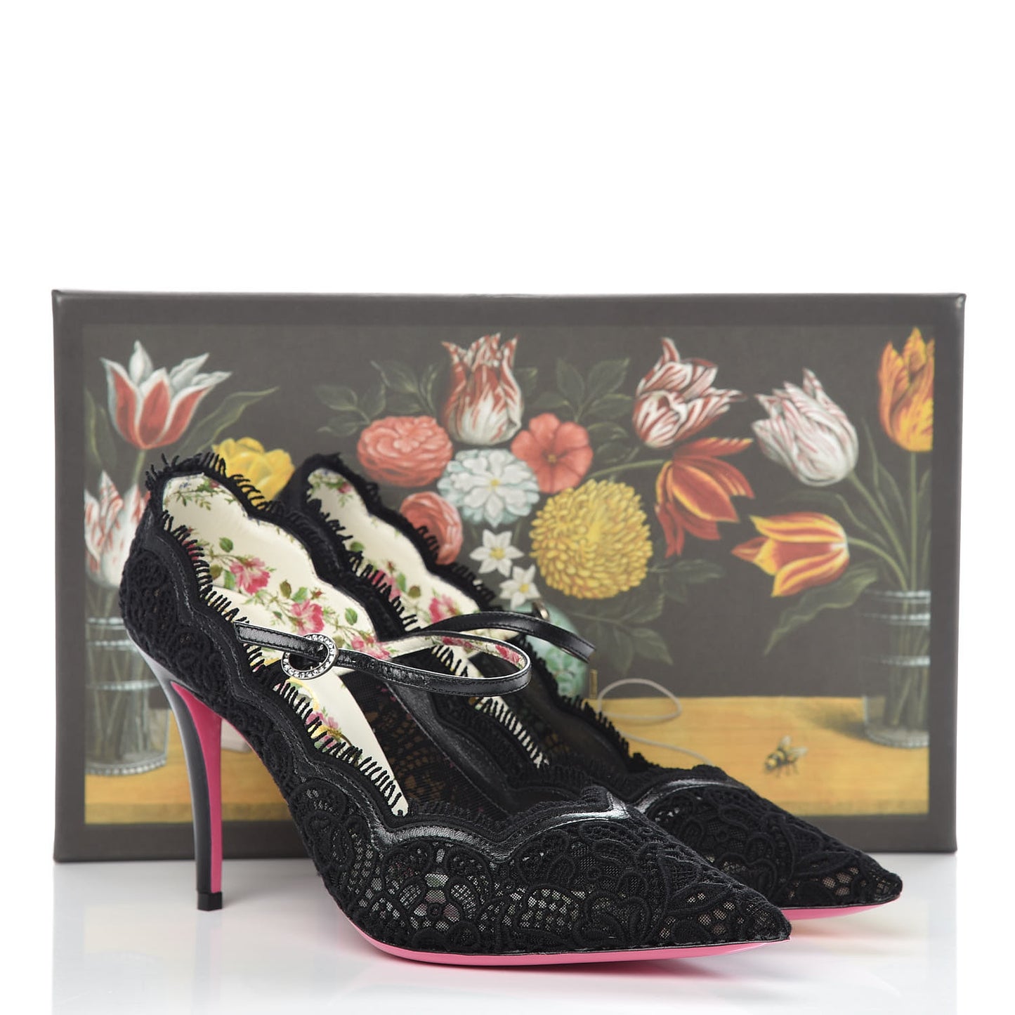 Lace Pizzo Venice Pumps 38.5 Black