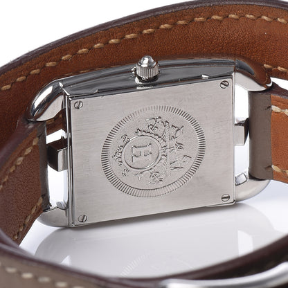 Hermes Stainless Steel Swift 23mm Cape Cod Double Tour Quartz Watch Etoupe 7 of 9