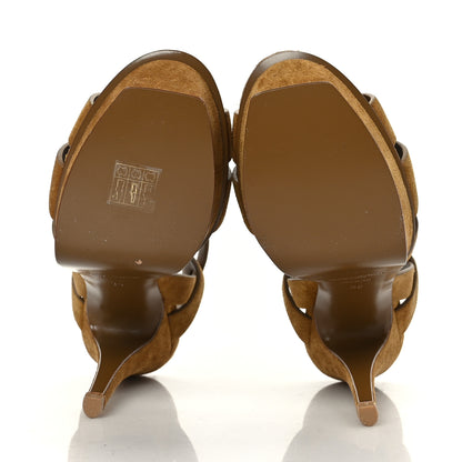 Saint Laurent Suede Tribute 105 Platform Sandals 35 Tan 5 of 7