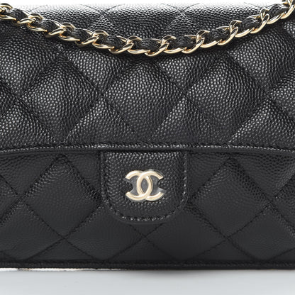 Chanel Caviar Fabric Quilted Foldable Tote With Chain Black Multicolor 15 of 18