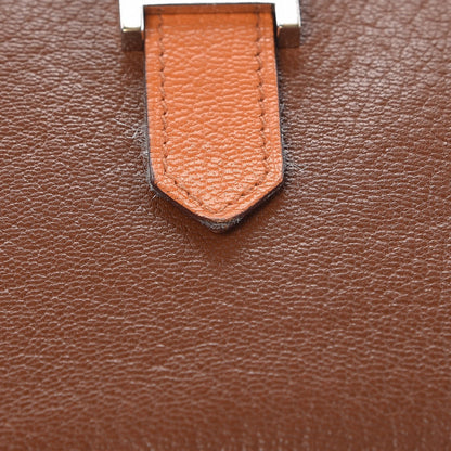 Hermes Chevre Mysore Bi Color Bearn Wallet Gold Orange 10 of 10