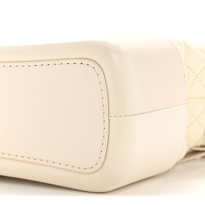 Chanel Aged Calfskin Quilted Medium Gabrielle Hobo White 10 of 11