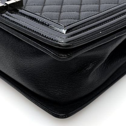 Chanel Goatskin Quilted Patent Medium Duo Boy Flap Black 10 of 10