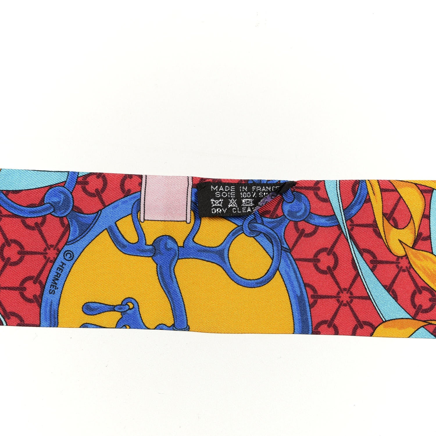 Hermes Silk La Promenade Du Matin Twilly Bleu Fuchsia Rouge 2 of 4