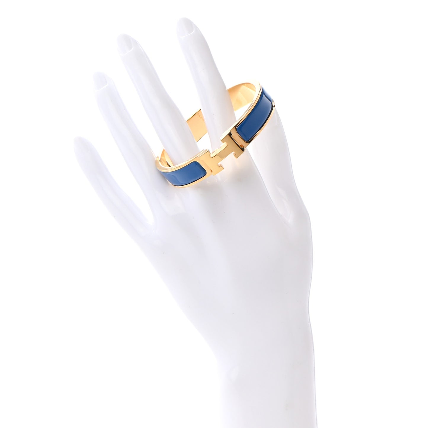 Narrow Enamel Clic Clac H Bracelet PM Blue Electrique