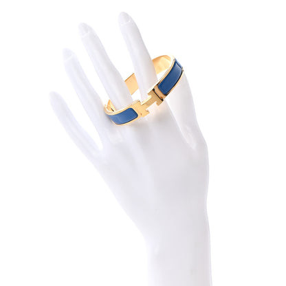 Hermes Narrow Enamel Clic Clac H Bracelet PM Blue Electrique 2 of 4