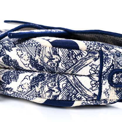 Christian Dior Canvas Embroidered Toile de Jouy Saddle Bag Blue 9 of 12