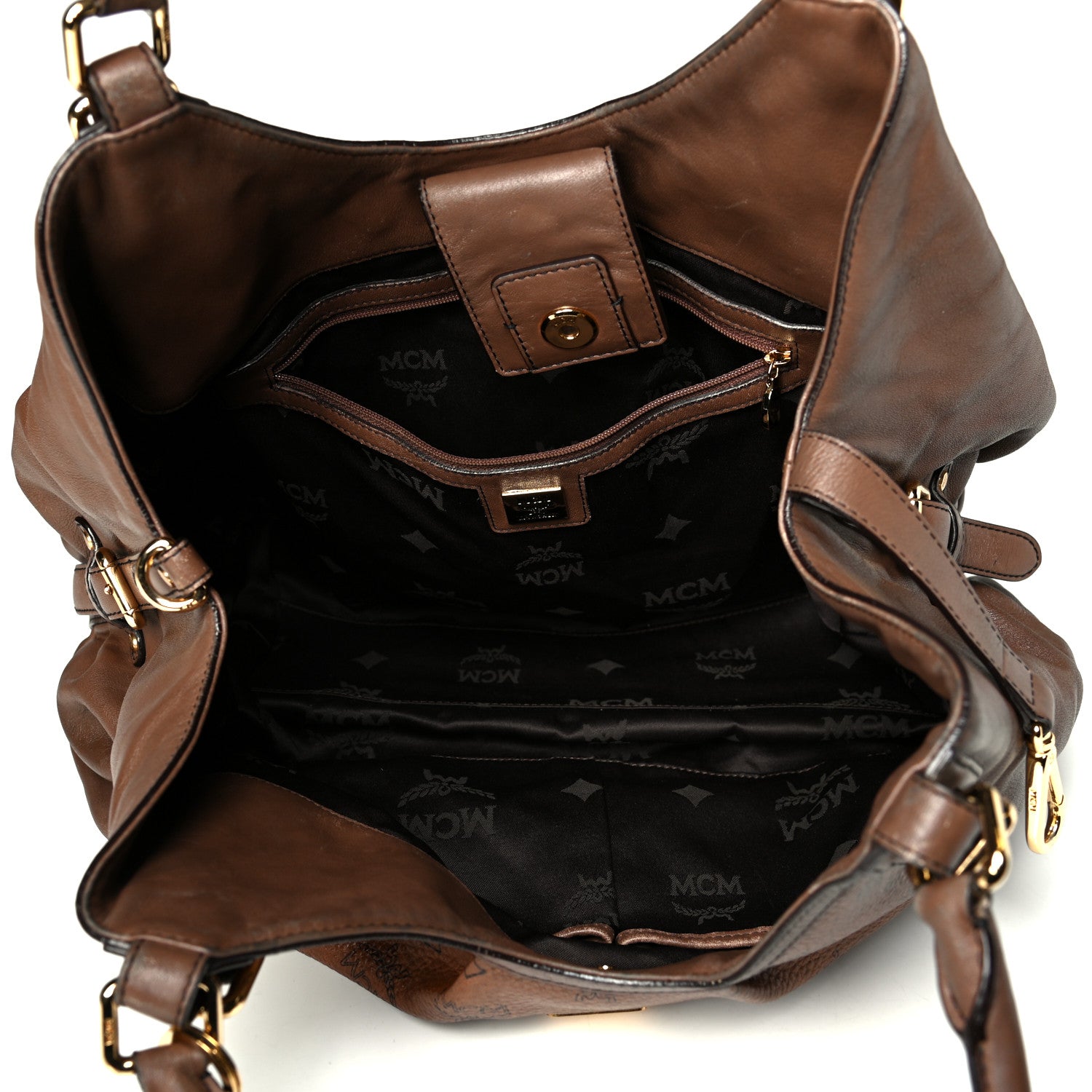 MCM Visetos Calfskin Hobo Cognac 4 of 6