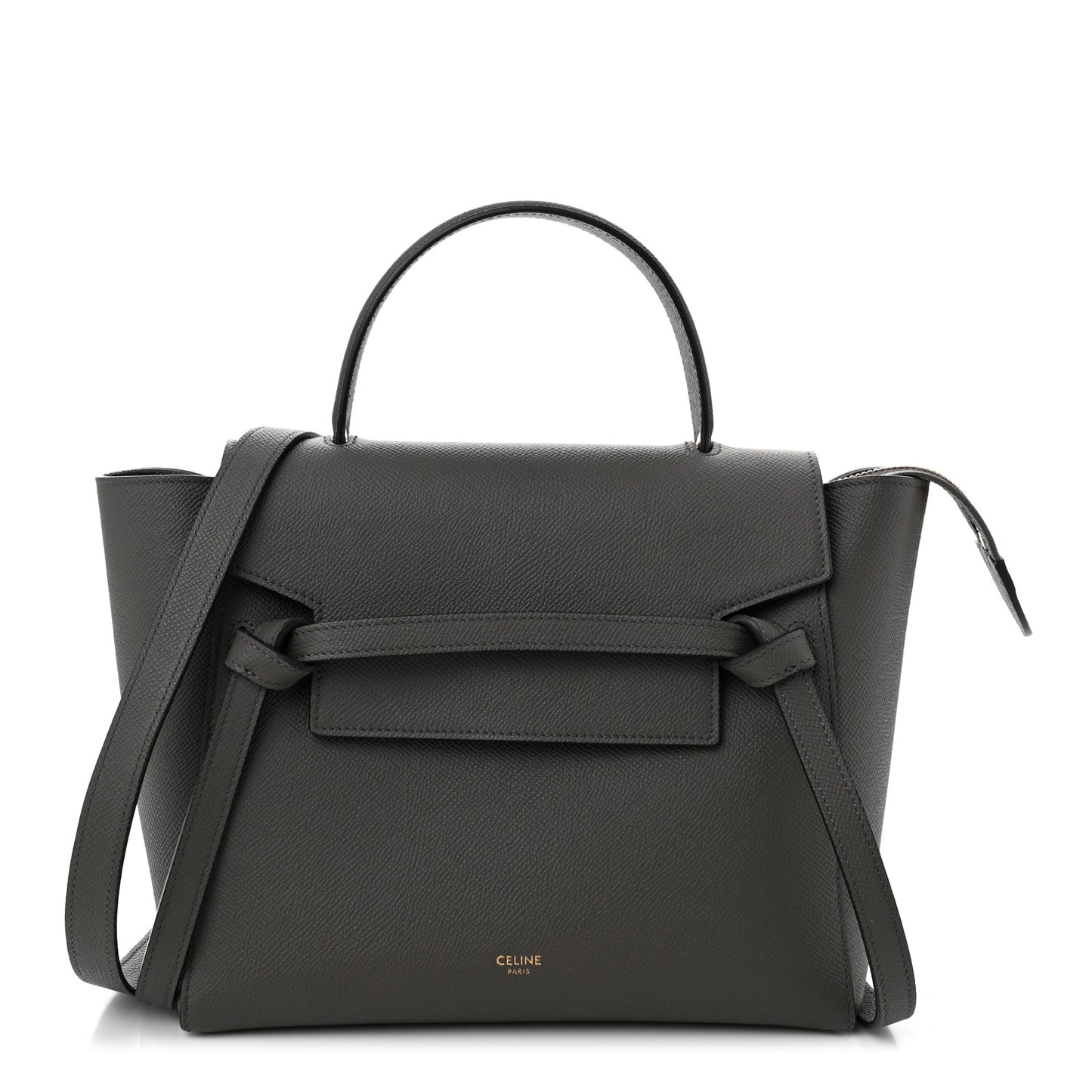 Grained Calfskin Micro Belt Bag Grey