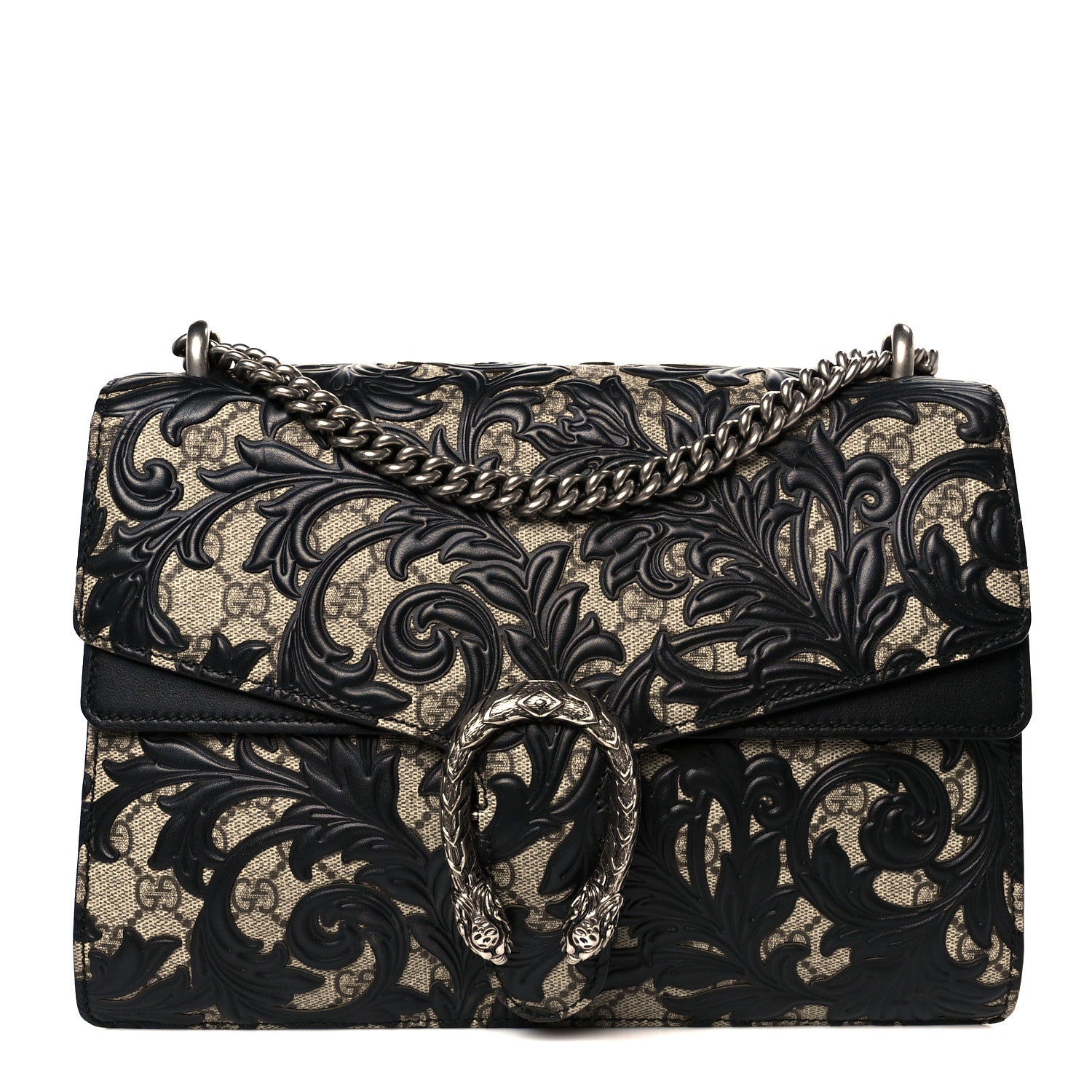 Gucci GG Supreme Monogram Arabesque Medium Dionysus Shoulder Bag Black 1 of 10