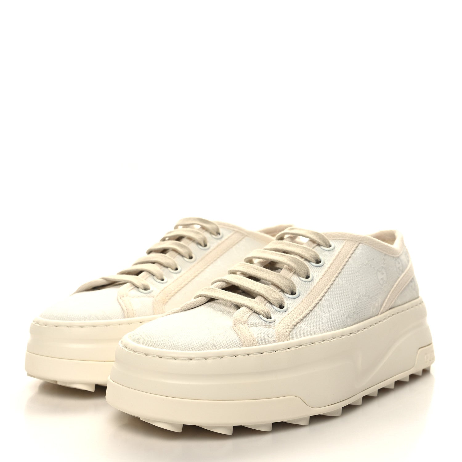 Gucci GG Monogram Womens 1977 Tennis Platform 52mm Sneakers 36 Great White Mystic White 4 of 7