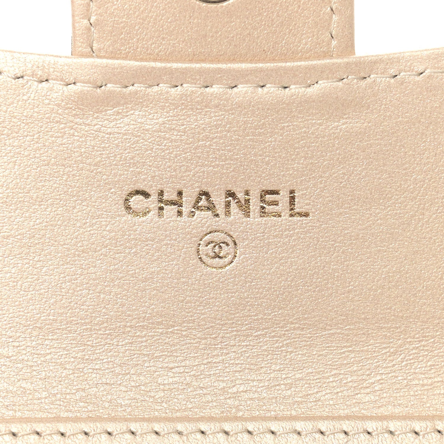 Chanel Metallic Lambskin Quilted Flap Card Holder On Chain Gold 6 of 10