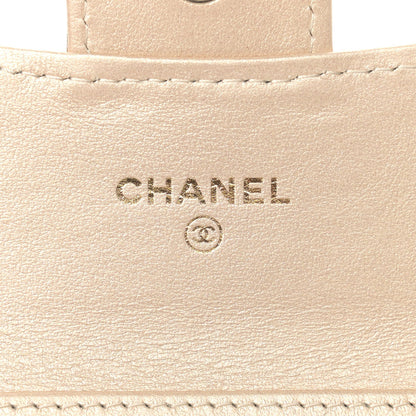Chanel Metallic Lambskin Quilted Flap Card Holder On Chain Gold 6 of 10