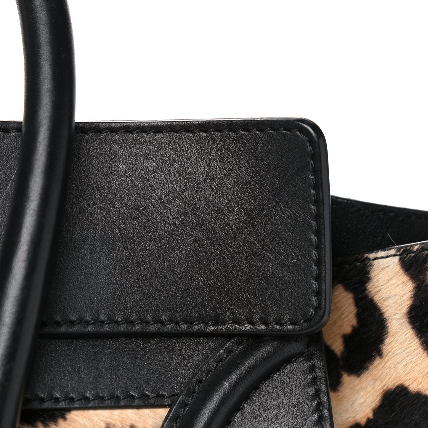 Leopard Pony Hair Mini Luggage Brown