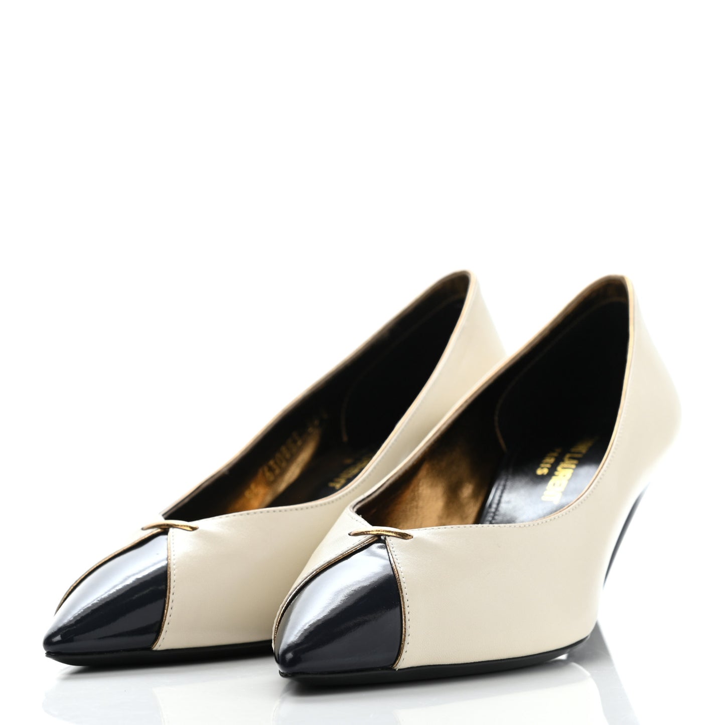 Calfskin Lola Pumps 36.5 Pearl Navy
