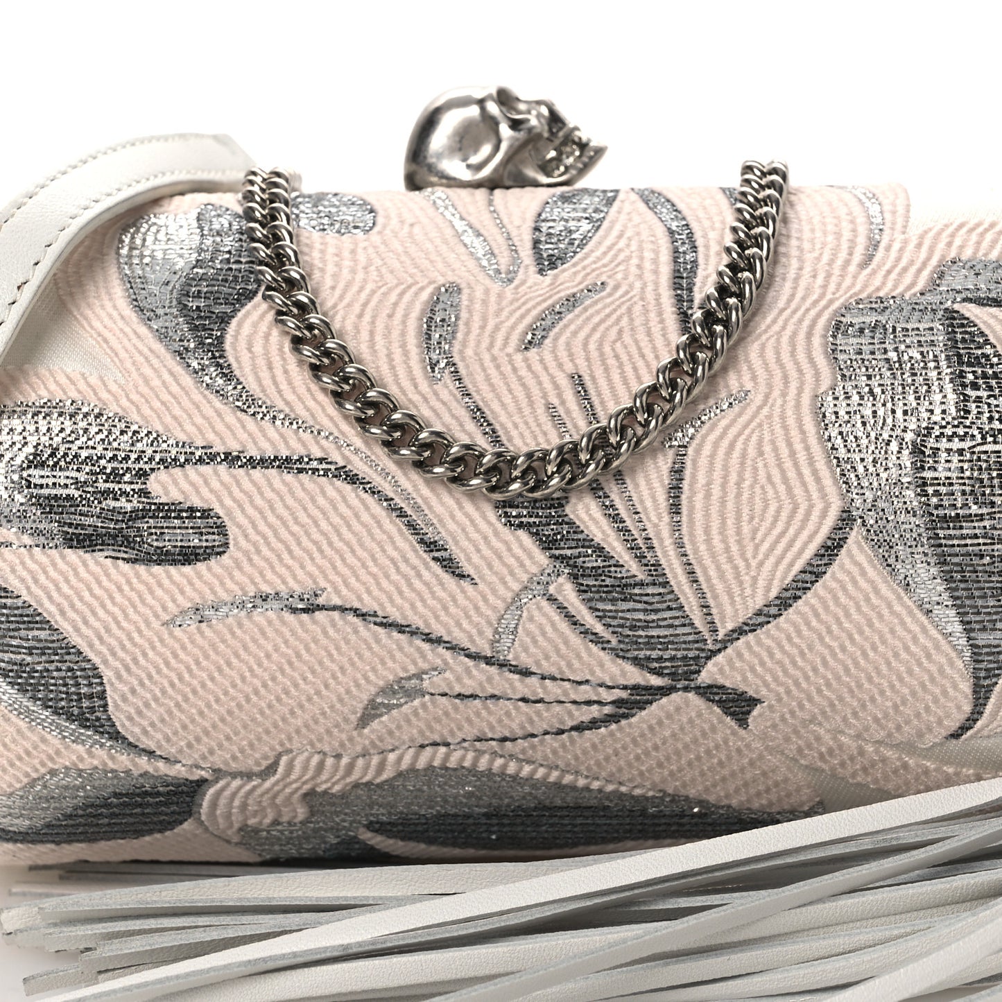 Jacquard Embroidered Skull Clutch Multicolor