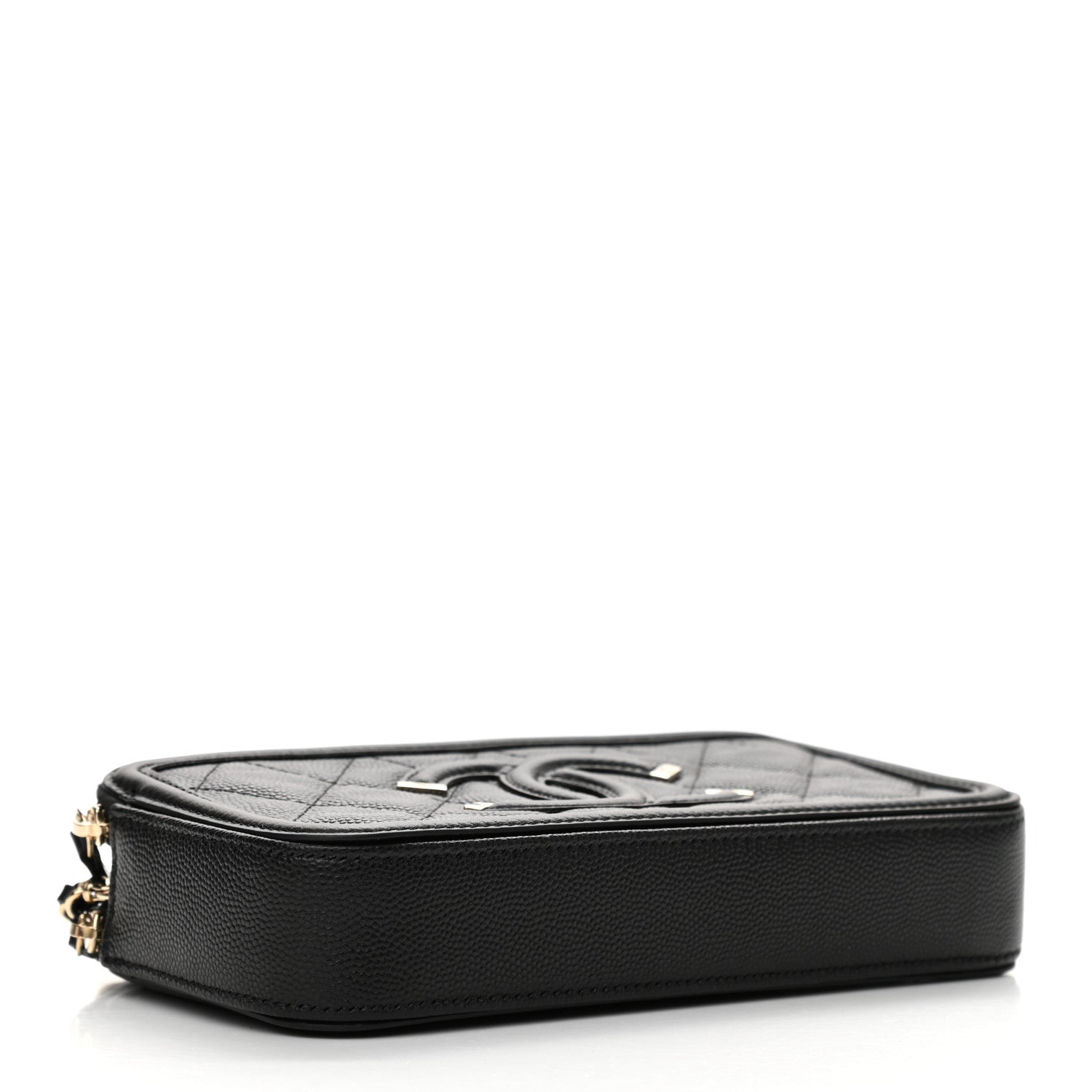 Chanel Caviar Quilted CC Filigree Clutch With Chain Black 4 of 14