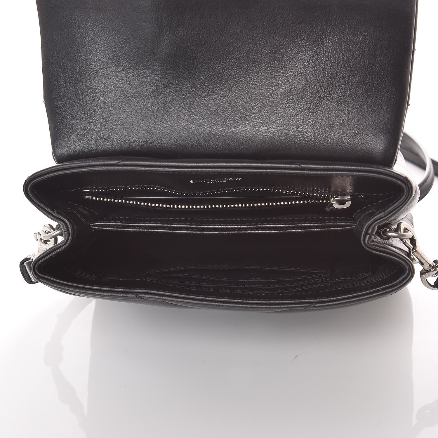 Saint Laurent Calfskin Y Quilted Monogram Toy Loulou Crossbody Bag Black 7 of 11