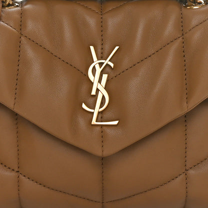 Saint Laurent Lambskin Quilted Toy Loulou Puffer Monogram Chain Satchel Dark Cork 8 of 11