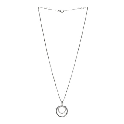 David Yurman Sterling Silver Diamond Mobile Circle Pendant Necklace 3 of 4