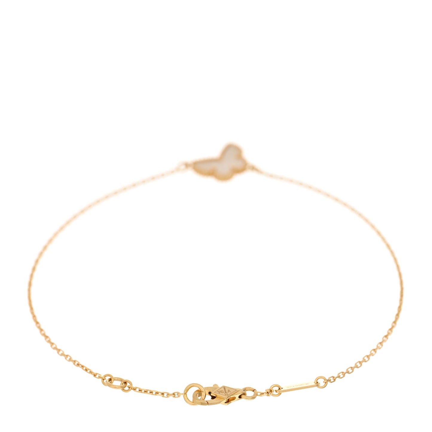 18K Yellow Gold Mother of Pearl Sweet Alhambra Butterfly Bracelet