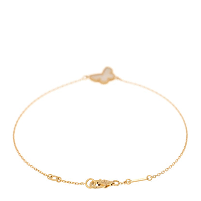 Van Cleef & Arpels 18K Yellow Gold Mother of Pearl Sweet Alhambra Butterfly Bracelet 2 of 3