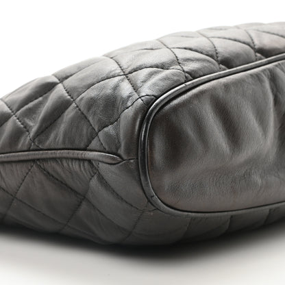Chanel Calfskin Quilted CC Shopping Tote Black 10 of 12