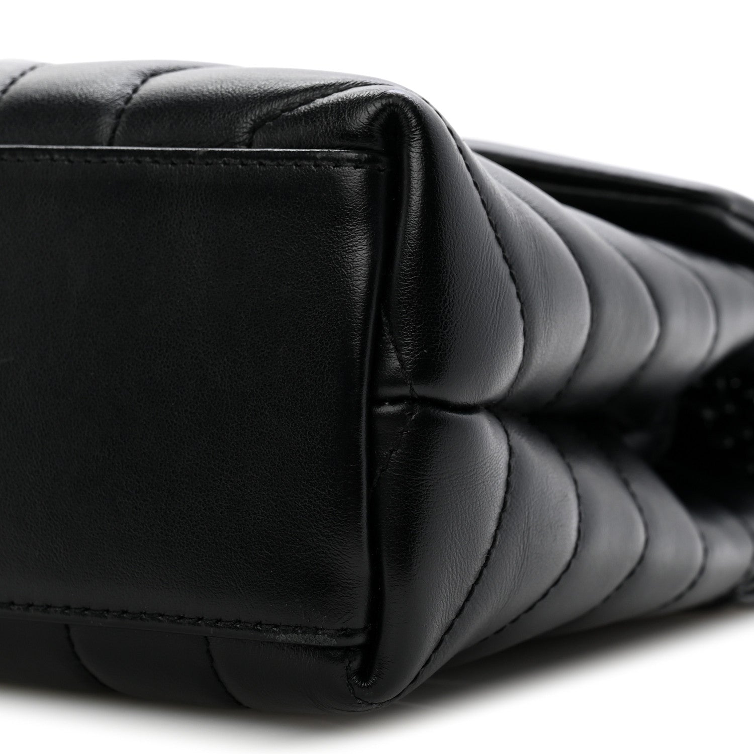 Saint Laurent Calfskin Y Quilted Monogram Monochrome Small Loulou Chain Satchel Black 10 of 14