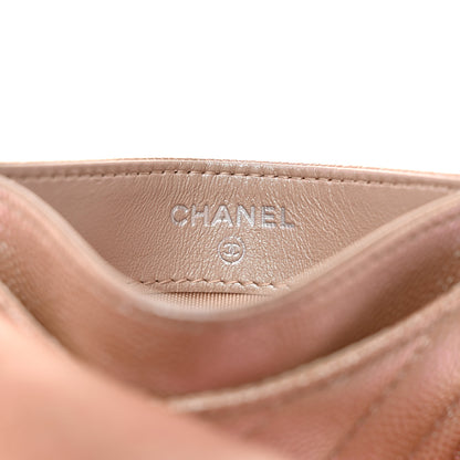 Chanel Iridescent Caviar Chevron Quilted Card Holder Beige 6 of 10