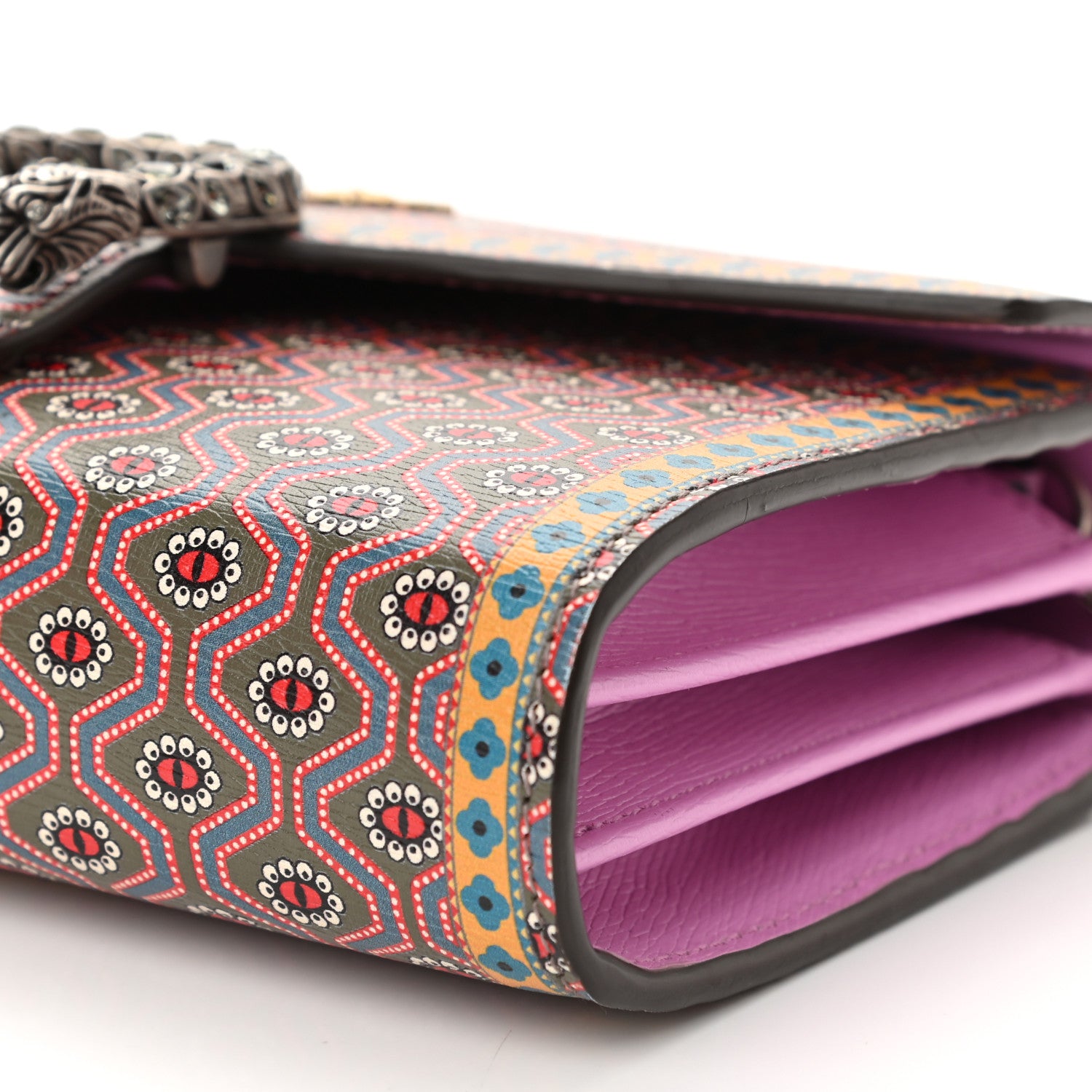 Gucci Calfskin Printed Garden Dionysus Chain Wallet Multicolor 11 of 12