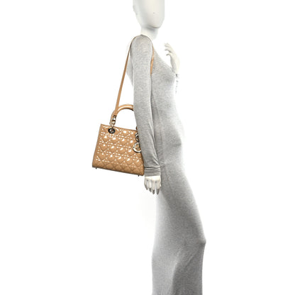 Christian Dior Patent Cannage Medium Lady Dior Beige 2 of 10