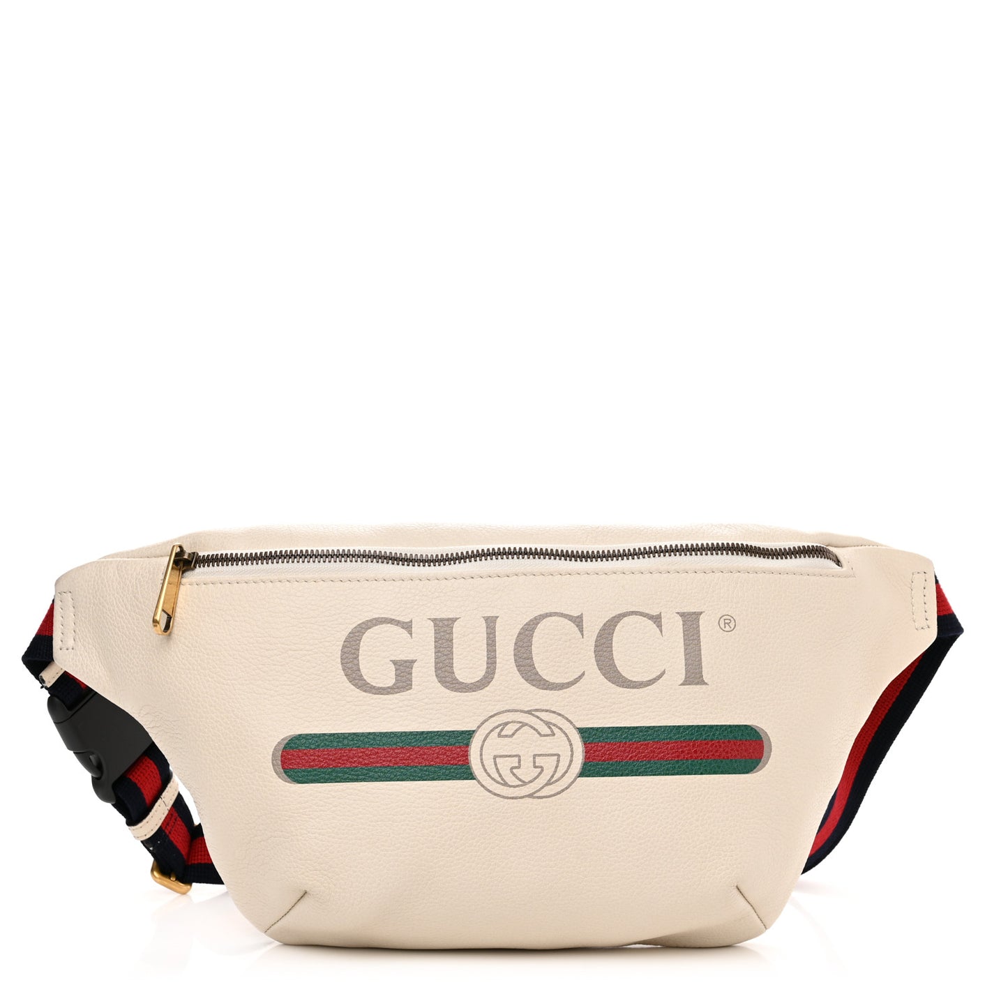 Grained Calfskin Logo Belt Bag White