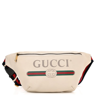 Gucci Grained Calfskin Logo Belt Bag White 1 of 10