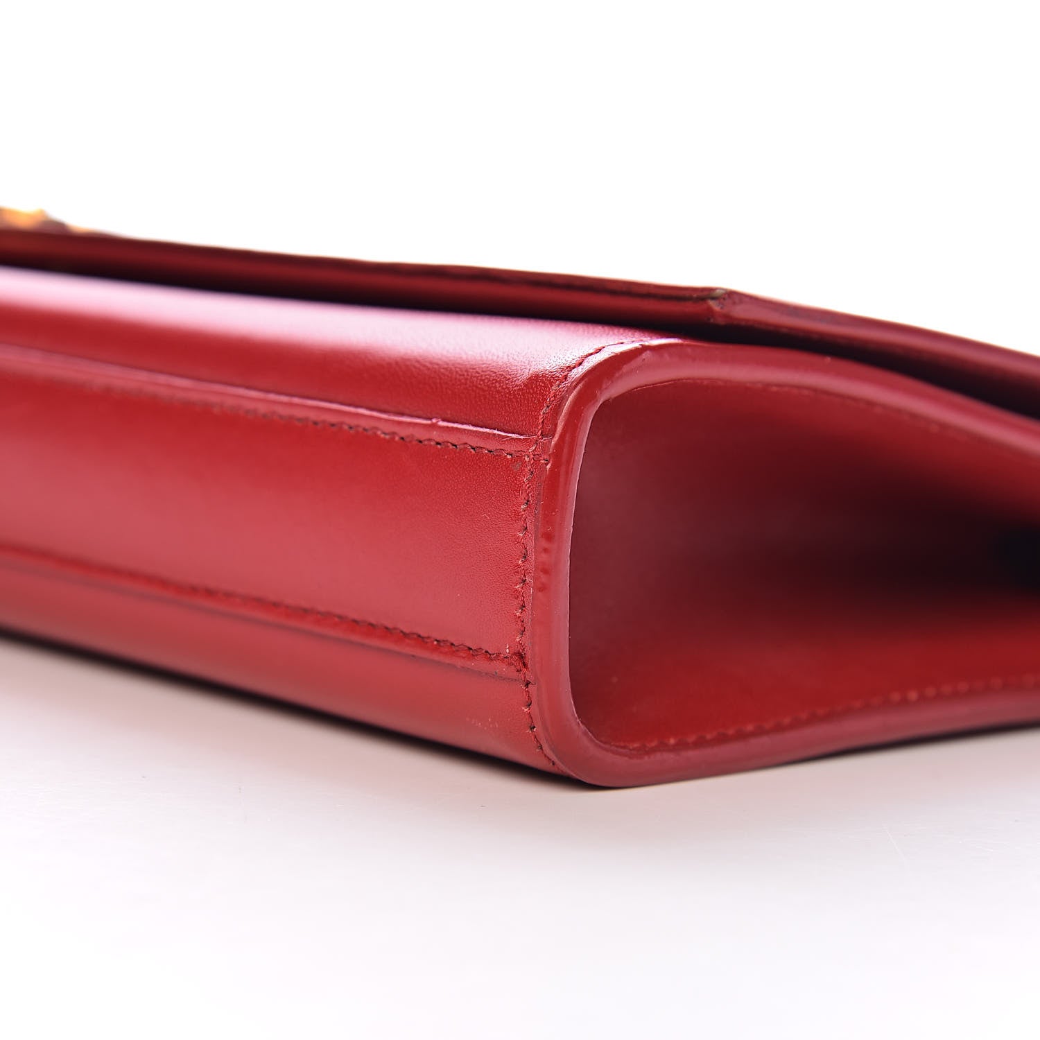 Saint Laurent Calfskin Classic Monogram Tassel Clutch Red 13 of 15