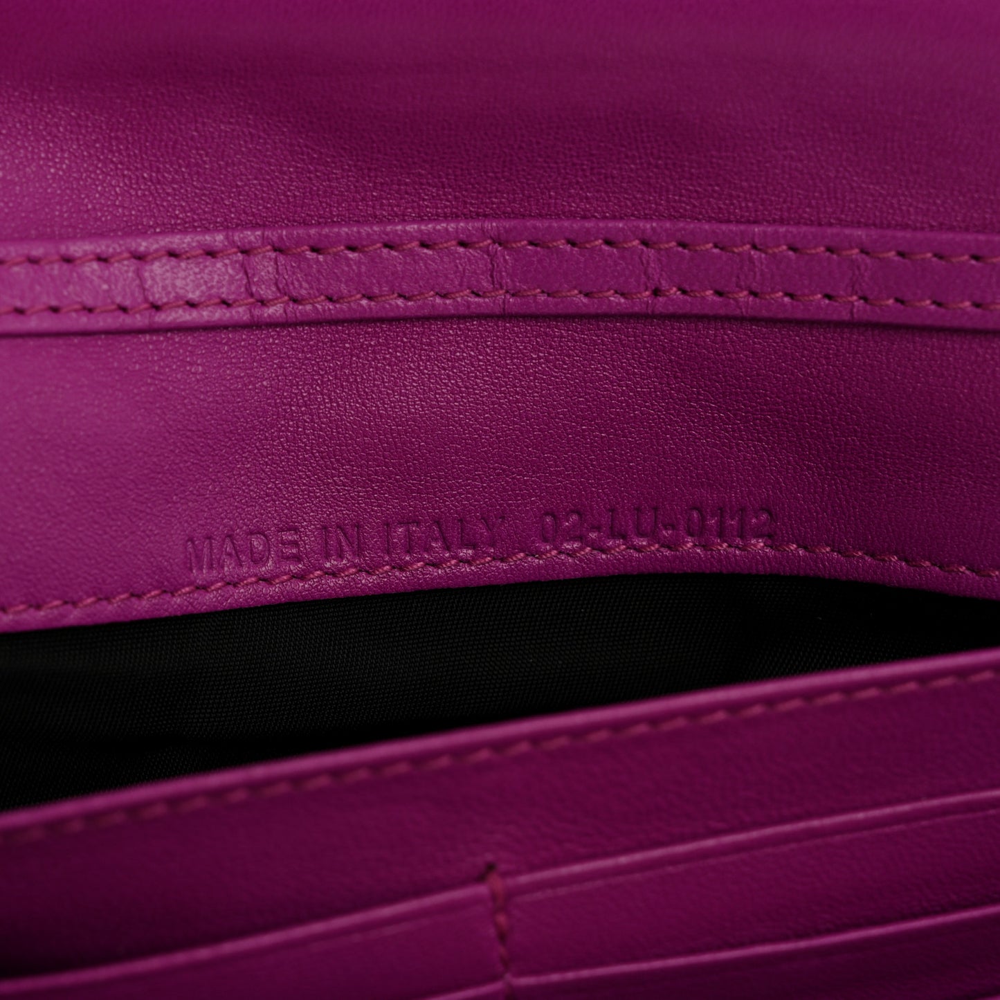 Lambskin Cannage Miss Dior Chain Wallet Dark Pink