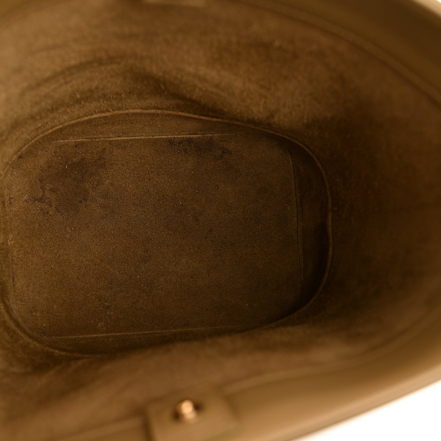 Smooth Calfskin Small Cuir Triomphe Bucket Bag Olive