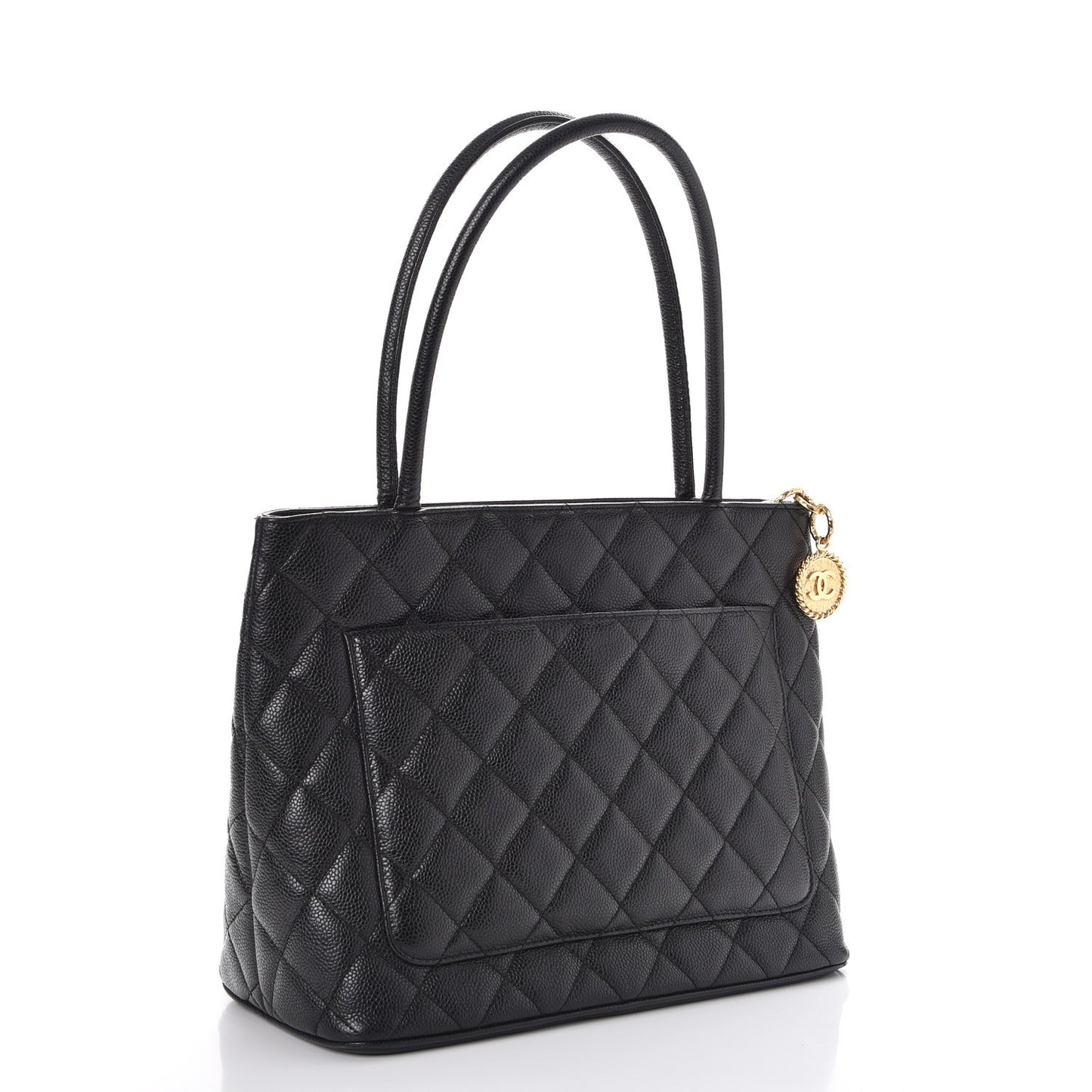 Caviar Quilted Medallion Tote Black
