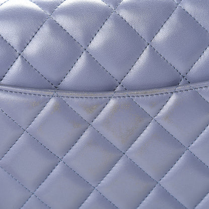 Chanel Lambskin Quilted Jumbo Double Flap Light Purple 15 of 18