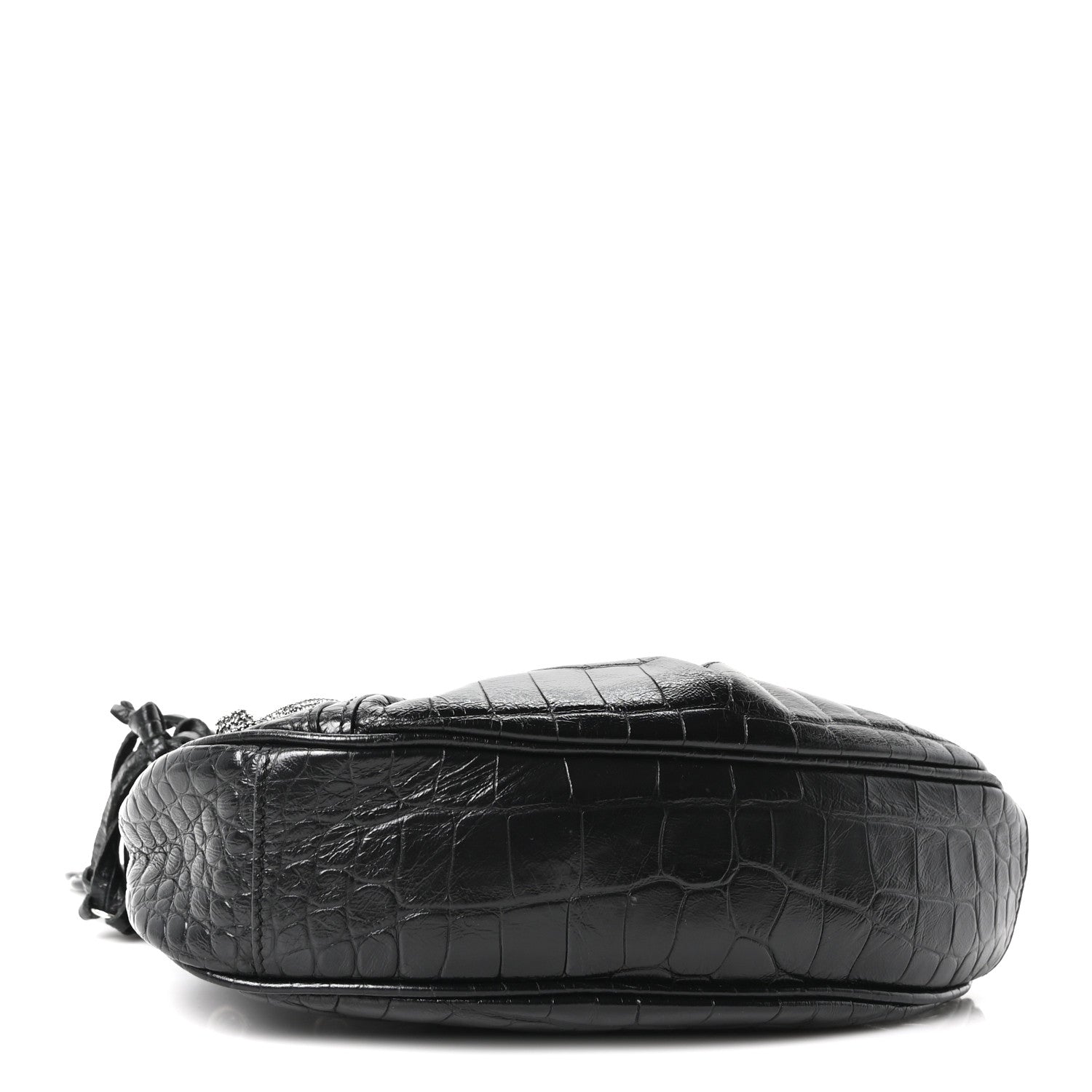 Balenciaga Extra Supple Calfskin Crystal Crocodile Embossed Le Cagole Shoulder Bag XS Black 5 of 11