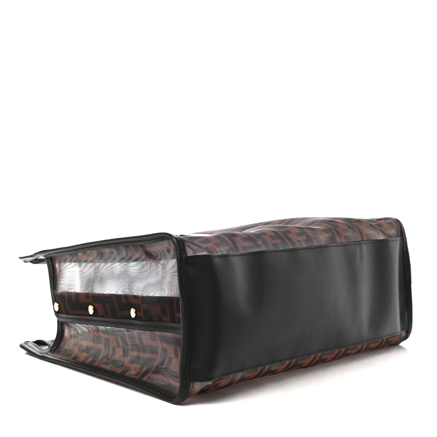 Fendi Mesh Vitello Century FF 1974 Medium Peekaboo Defender Cover Marrone Black Ebano 3 of 10
