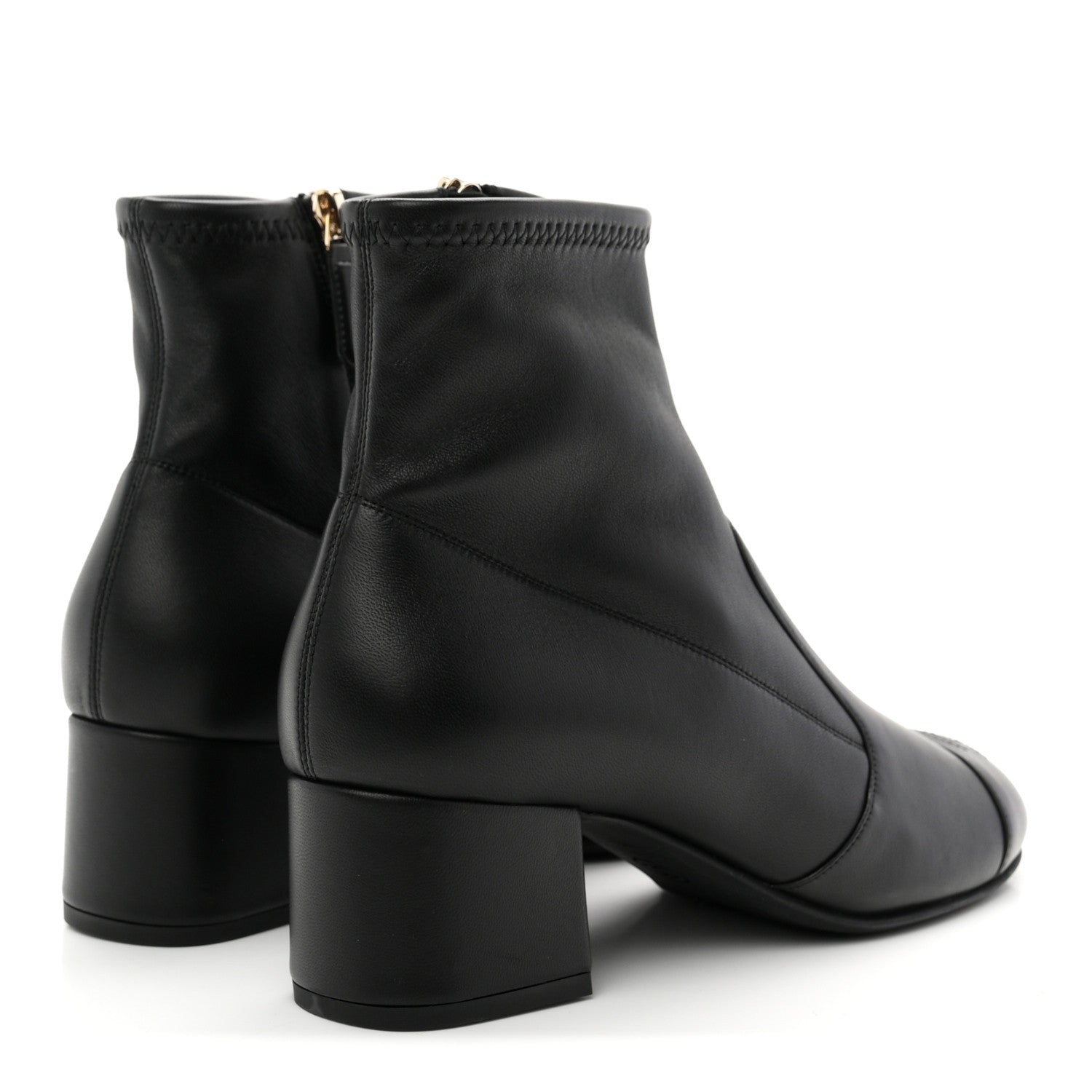 Chanel Lambskin Ankle Boots 38 Black 5 of 10